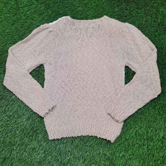 Vintage 80s Cristina Embellished Grandma Sweater Small Puff Sleeve Shoulder Pads - Picture 5 of 12